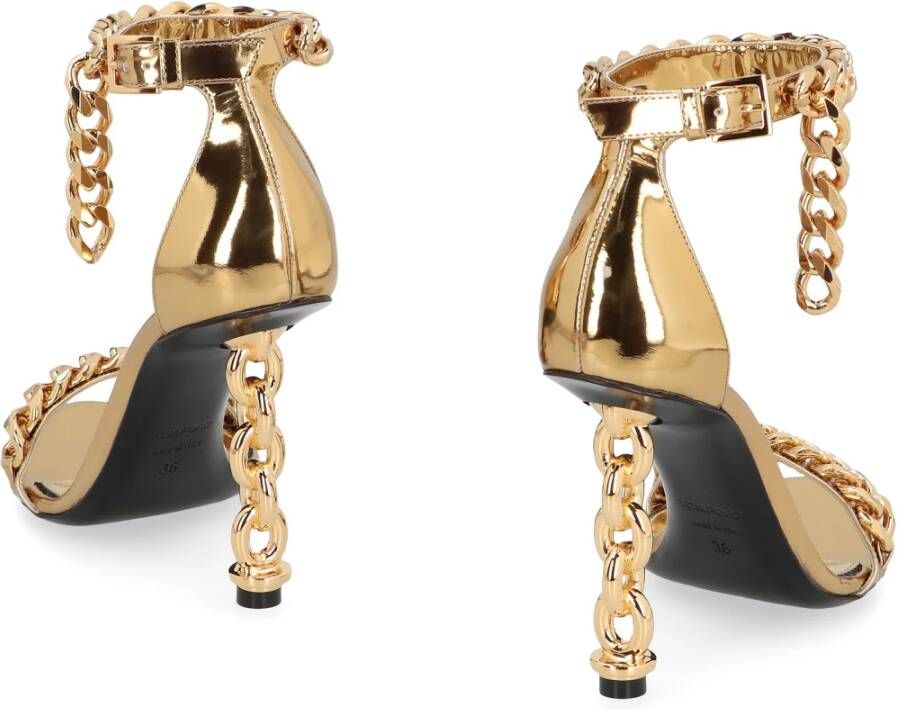 Tom Ford Goudkleurige sculpturale hak sandalen Yellow Dames
