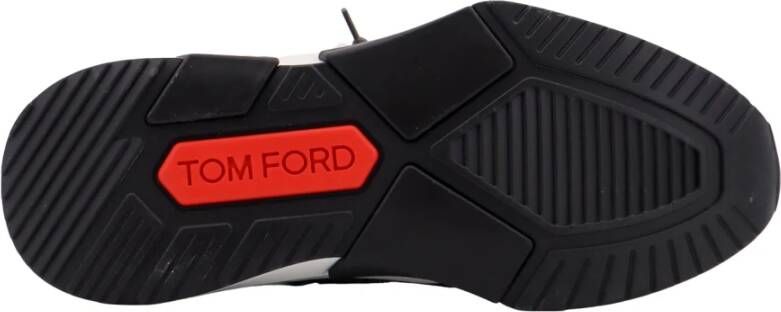 Tom Ford Grijze Sneakers Veters Rubber Zool Gray Heren