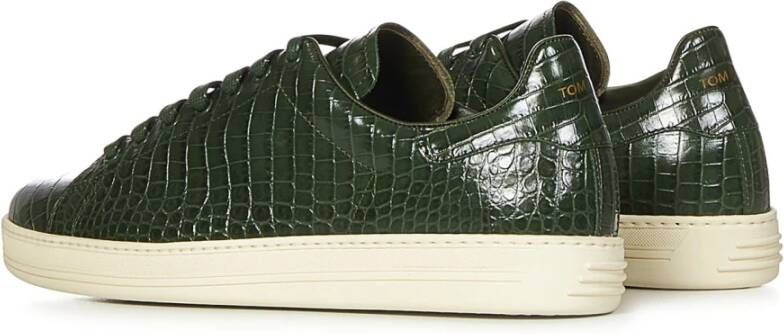 Tom Ford Groene krokodillenprint sneakers Green Heren