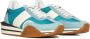 Tom Ford Sage Green en Cream White Leren Sneakers Blue Heren - Thumbnail 2