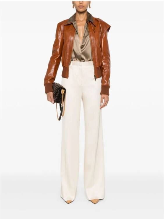 Tom Ford Ivoor Witte Tailored Bootcut Broek
