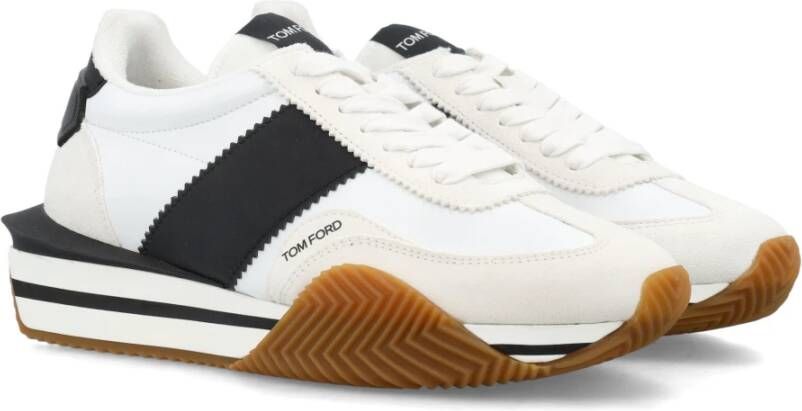 Tom Ford Leren lage sneakers met contrasterende inzetstukken Multicolor Heren - Foto 2