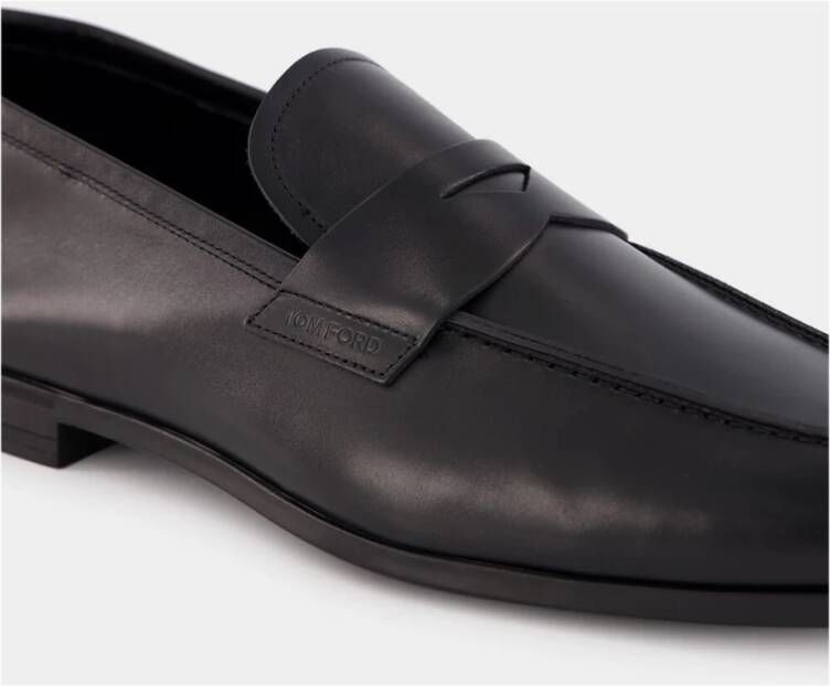 Tom Ford Klassieke zwarte leren loafers