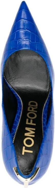 Tom Ford Kobaltblauwe Krokodillenleren Pumps Blue Dames