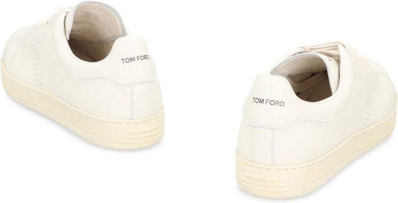 Tom Ford Korrelig leren sneakers met ronde neus