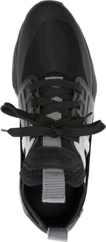 Tom Ford Leren en stoffen sneakers Gemaakt in Italië Black Heren
