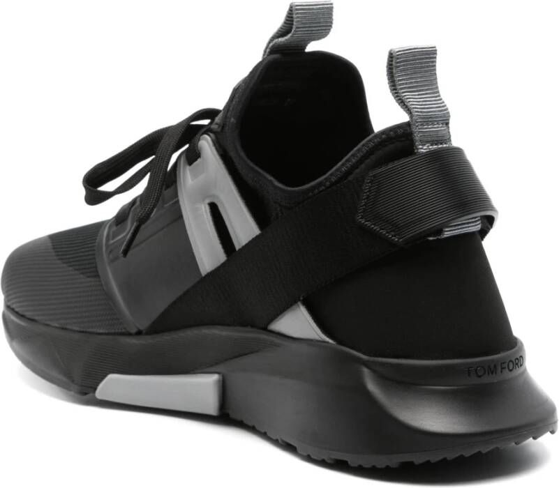 Tom Ford Leren en stoffen sneakers Gemaakt in Italië Black Heren