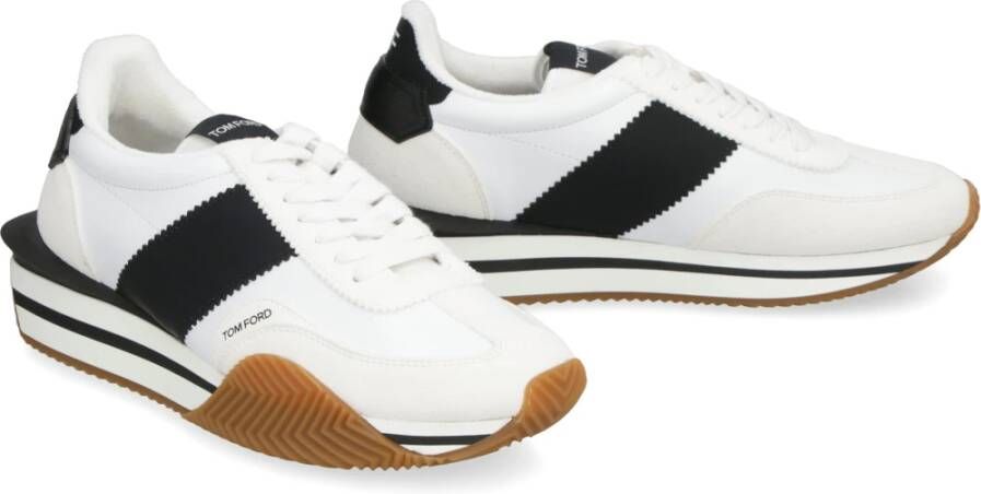 Tom Ford Leren lage sneakers met contrasterende inzetstukken Multicolor Heren