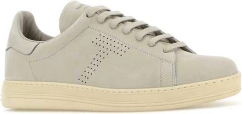 Tom Ford Lichtgrijze Suède Warwick Sneakers