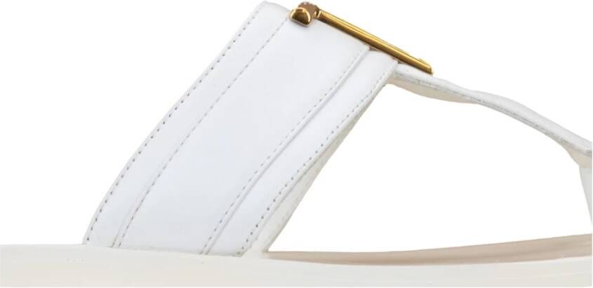 Tom Ford Platte leren sandalen met gouden details