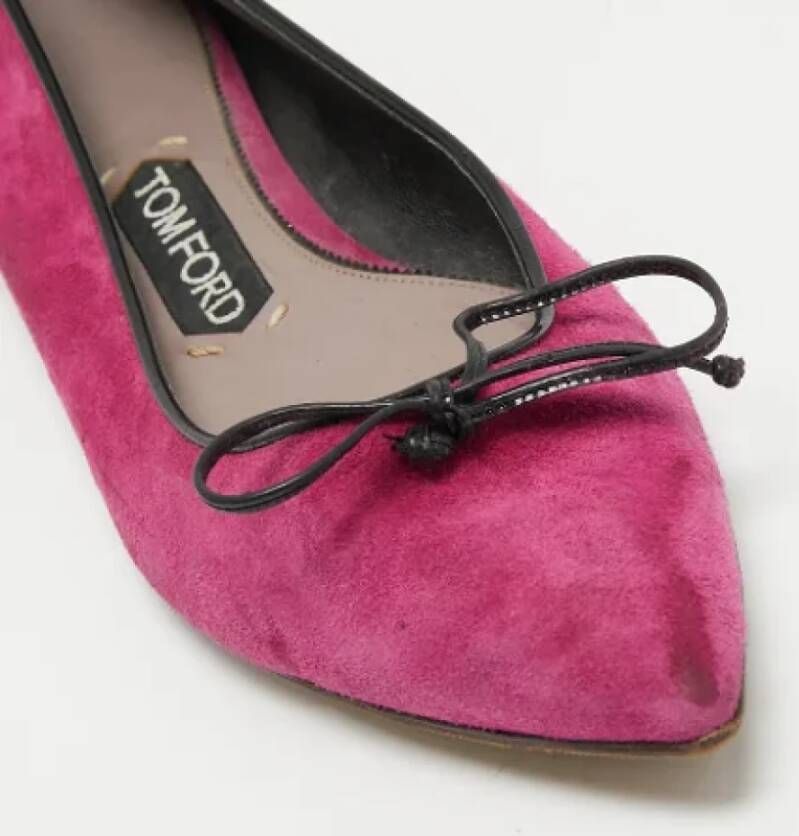 Tom Ford Pre-owned Leather flats Purple Dames