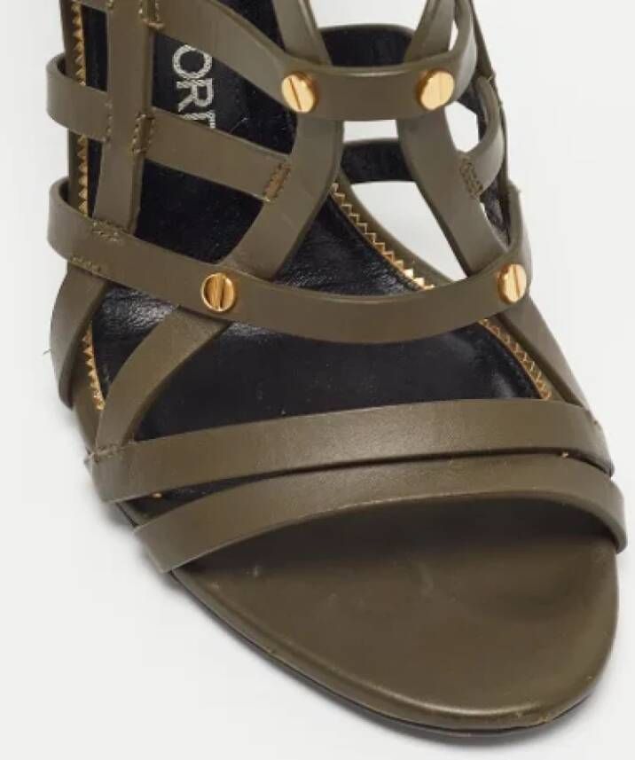 Tom Ford Pre-owned Leather sandals Green Dames