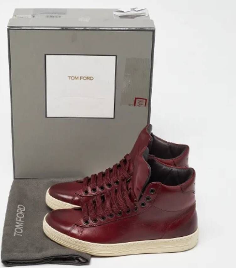 Tom Ford Pre-owned Leather sneakers Red Dames