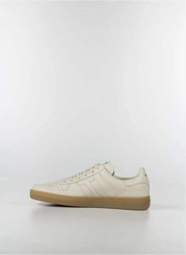 Tom Ford Lage Top Leren Sneakers Beige Heren