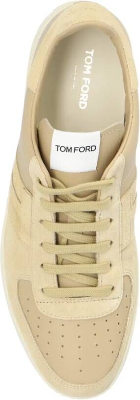 Tom Ford Sneakers met logo Beige Heren