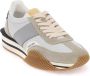 Tom Ford Witte Sneakers Ronde Neus Geborduurd Logo Multicolor Heren - Thumbnail 8