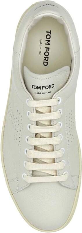 Tom Ford Moderne witte leren sneakers Wit Heren