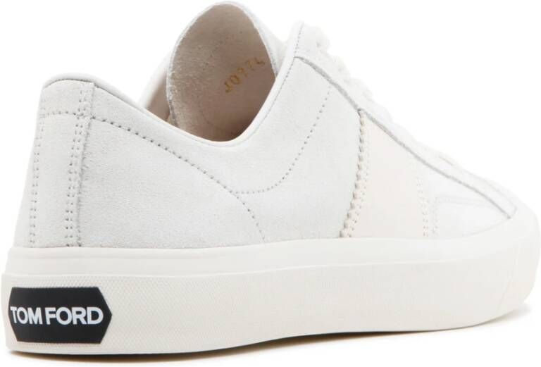 Tom Ford Witte en Beige Kalfsleren Lage Sneakers Wit Heren