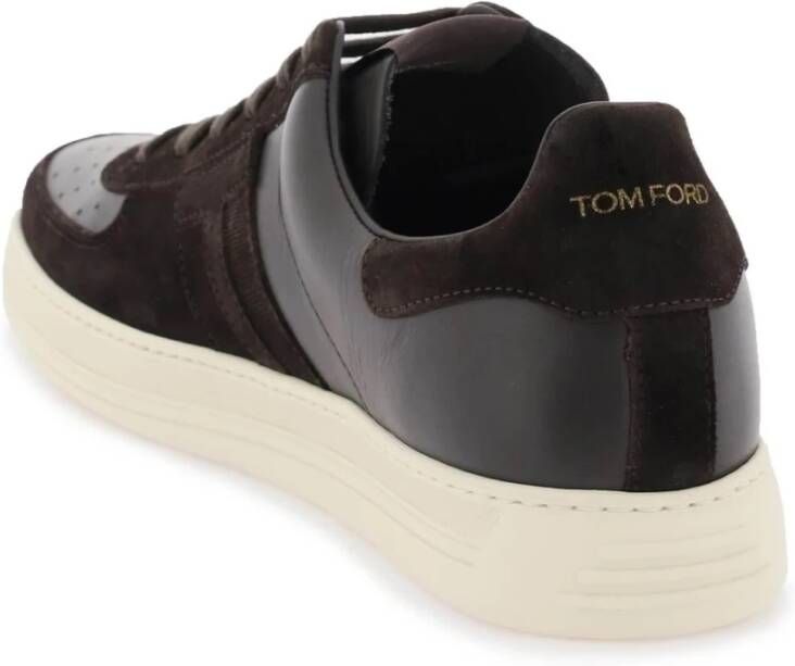 Tom Ford Suede en leren Radcliffe sneakers Brown Heren