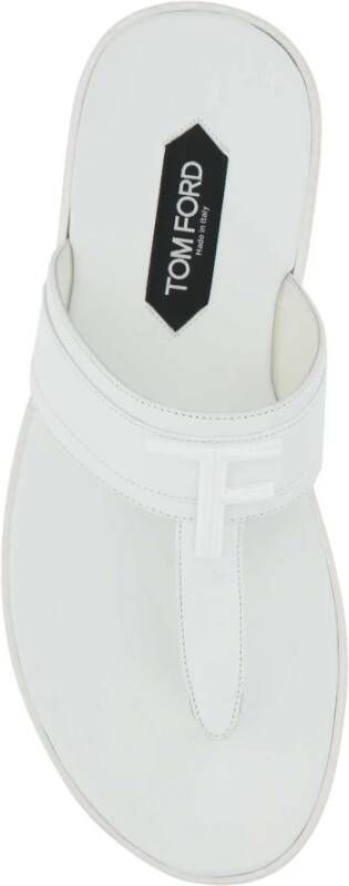 Tom Ford Witte lederen string slippers Wit Heren