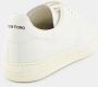 Tom Ford Witte Leren Sneakers met 'T' Perforatie - Thumbnail 2