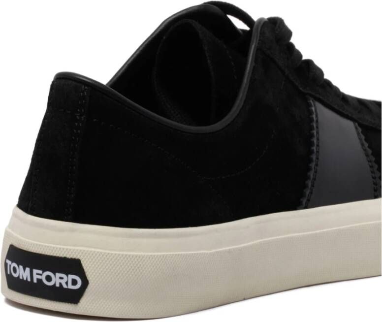 Tom Ford Zwart Room Logo Patch Veterschoenen