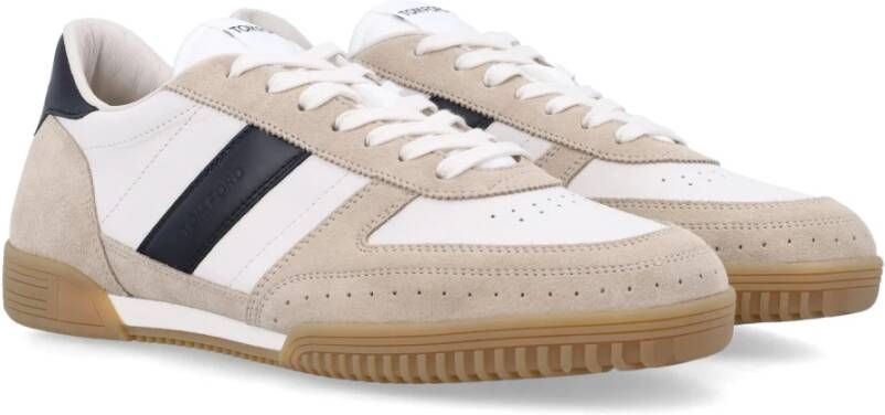 Tom Ford Zwarte Amber Sneakers Verhoog Stijl Beige Heren