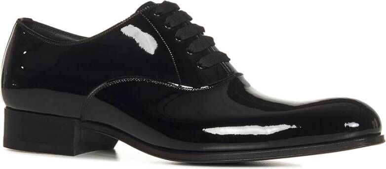 Tom Ford Zwarte Lakleren Veterschoenen Black Heren