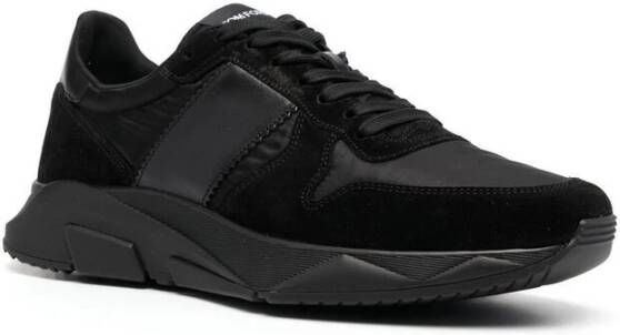 Tom Ford Zwarte Panel Lace-Up Sneakers Black Heren