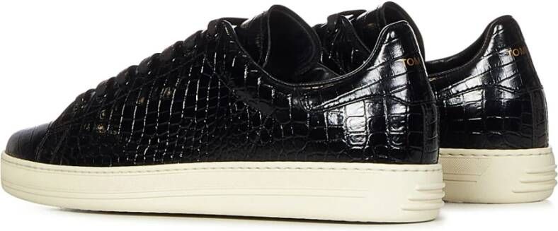 Tom Ford Zwarte sneakers met krokodillenprint Black Heren