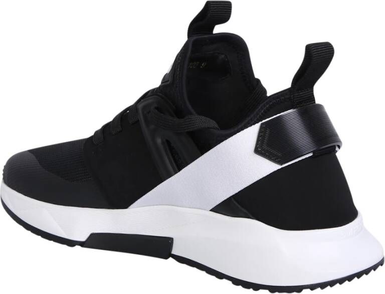 Tom Ford Zwarte Sneakers Ronde Neus Vetersluiting Black Heren