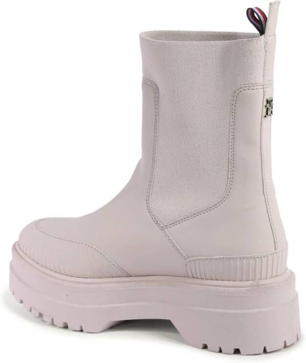 Tommy Hilfiger Beige Chelsea Laarzen Eco-Vriendelijke Stijl