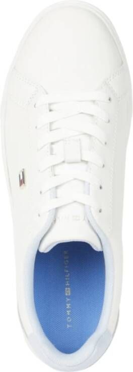 Tommy Hilfiger Beige Court Sneakers voor Vrouwen White Dames