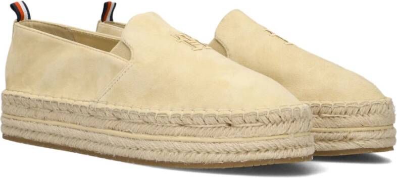 Tommy Hilfiger Beige Embroided Flatform Espadrilles Beige Dames