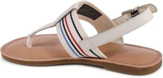 Tommy Hilfiger Beige Gestreepte Platte Sandalen