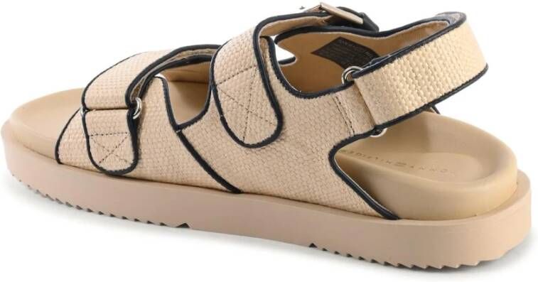 Tommy Hilfiger Beige Geweven Sport Sandalen Gesp Sluiting
