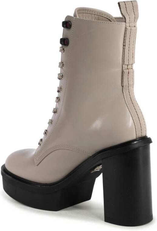 Tommy Hilfiger Beige LaceUp Platform Enkellaarzen
