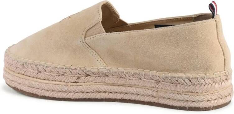 Tommy Hilfiger Beige Leren Espadrille Instappers
