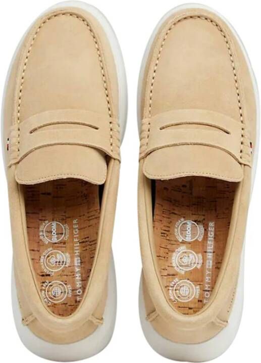 Tommy Hilfiger Beige Leren Heren Loafers Beige Heren