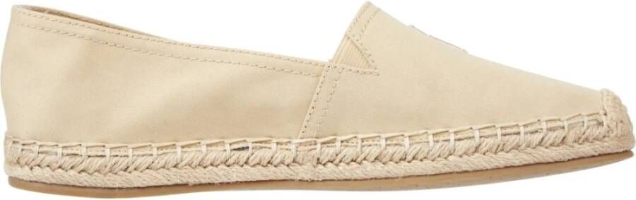 Tommy Hilfiger Beige Platte Espadrilles Oogst Tarwe Beige Dames