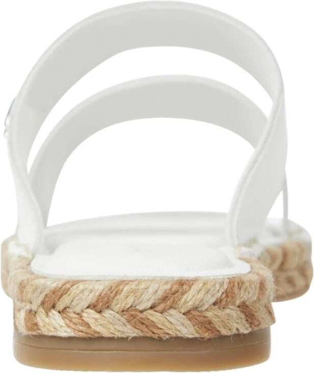 Tommy Hilfiger Beige Platte Sandalen voor Vrouwen White Dames