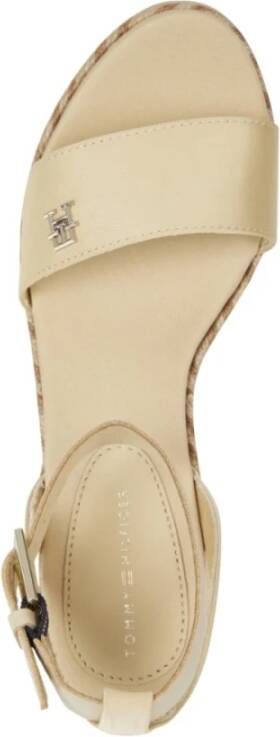 Tommy Hilfiger Beige Satijnen Platte Sandaal Beige Dames