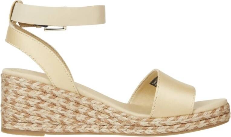 Tommy Hilfiger Beige Satijnen Platte Sandaal Beige Dames