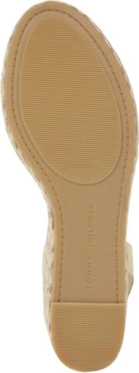 Tommy Hilfiger Beige Satijnen Platte Sandaal Beige Dames