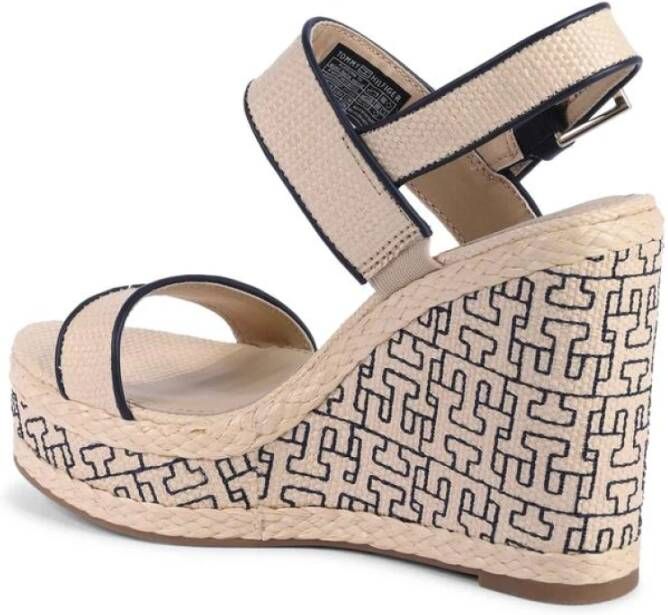 Tommy Hilfiger Beige Sleehak Espadrille Sandalen