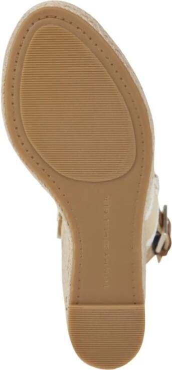 Tommy Hilfiger Hoge wig sandaal voor vrouwen Beige Dames
