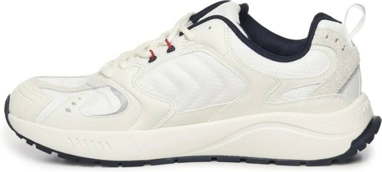 Tommy Hilfiger Beige Sneakers met Mix Materialen
