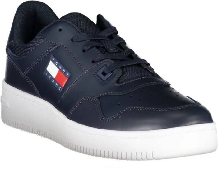 Tommy Hilfiger Blauwe Contrast Sneakers met Logo Detail Blue Heren