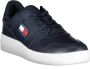 Tommy Hilfiger Retro Basket leren heren sneakers Blauw Uitneembare zool - Thumbnail 14