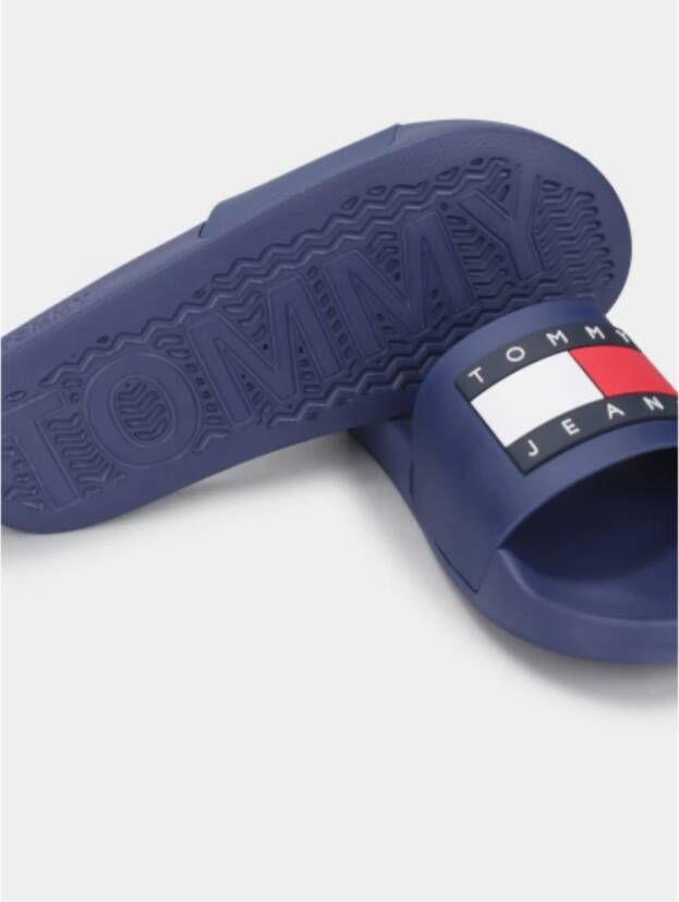 Tommy Hilfiger Blauwe Flag Pool Slide Sandalen